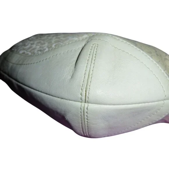 Coach 2003 Cream & White Canvas and Leather Signature Demi Baguette Shoulder Bag - Picture 8 of 12